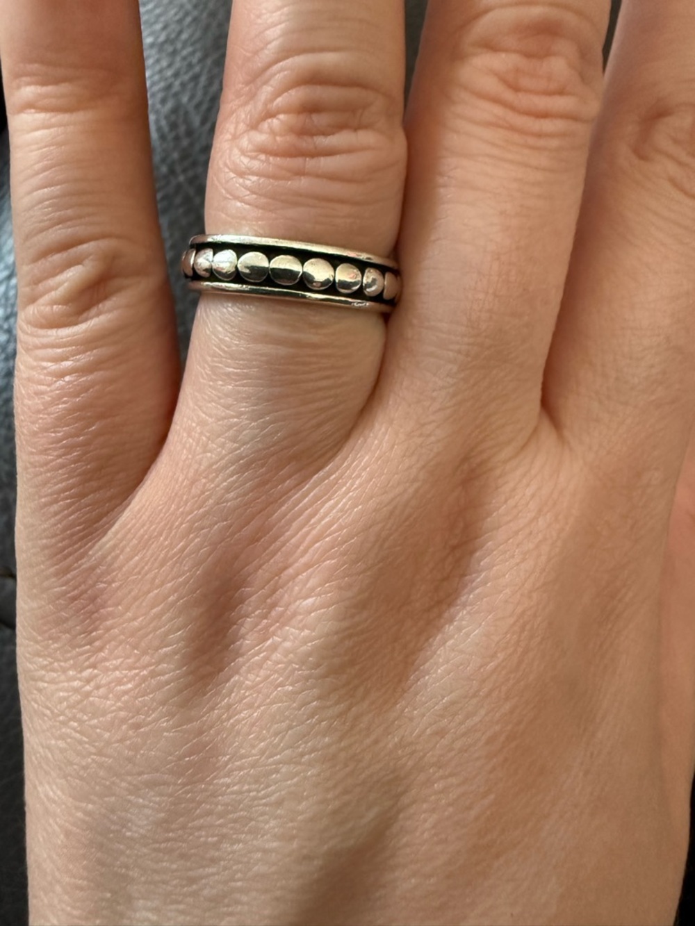 Vintage John Hardy 925 Sterling Silver Dot Band Ring Size 6.25